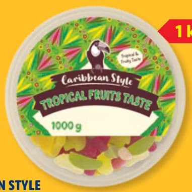 caribbean style CARIBBEAN STYLE Желирани бонбони С вкус на тропически плодове, Lidl