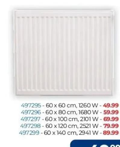 borpar borpar Стоманен панелен радиатор mun 22 (497295 60x60 cm 49.99 €, 497296 60x80 cm 59.99 €, 497297 60x100 cm 69.99 €, 497298 60x120 cm 79.99 €, 497299 60x140 cm 89.99 €), Практикер