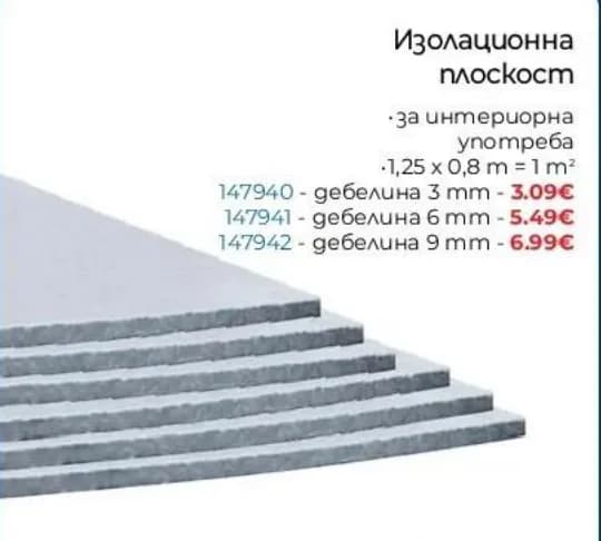 Изолационна плоскост 3 mm, арт. 147940, Практикер