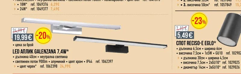 LED АПЛИК GALENZANA 7,4W*, Mr. Bricolage