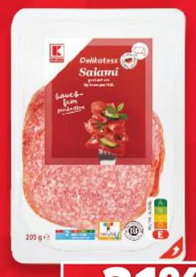 k classic K-Classic Деликатесен салам пушен и нарязан, Kaufland