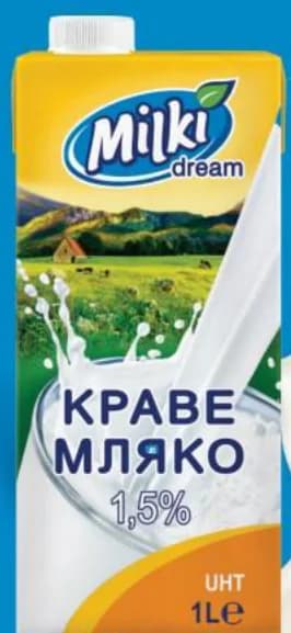 milki dream Milki Dream Краве мляко UHT 1.5%, T MARKET