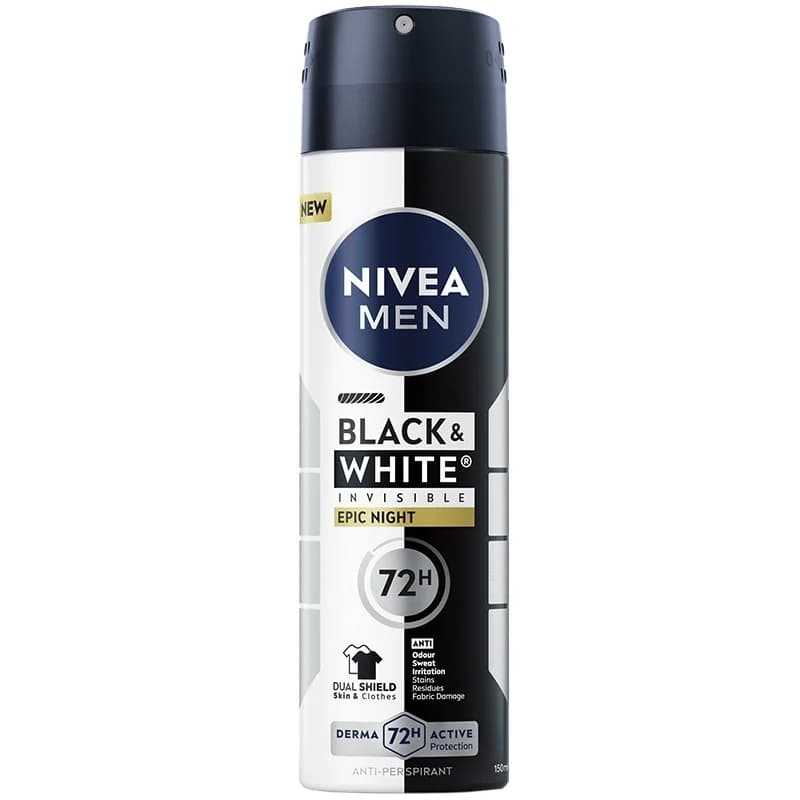Нивеа Део Спрей Men Invisible on Black & White Epic Night 150 мл, eBag