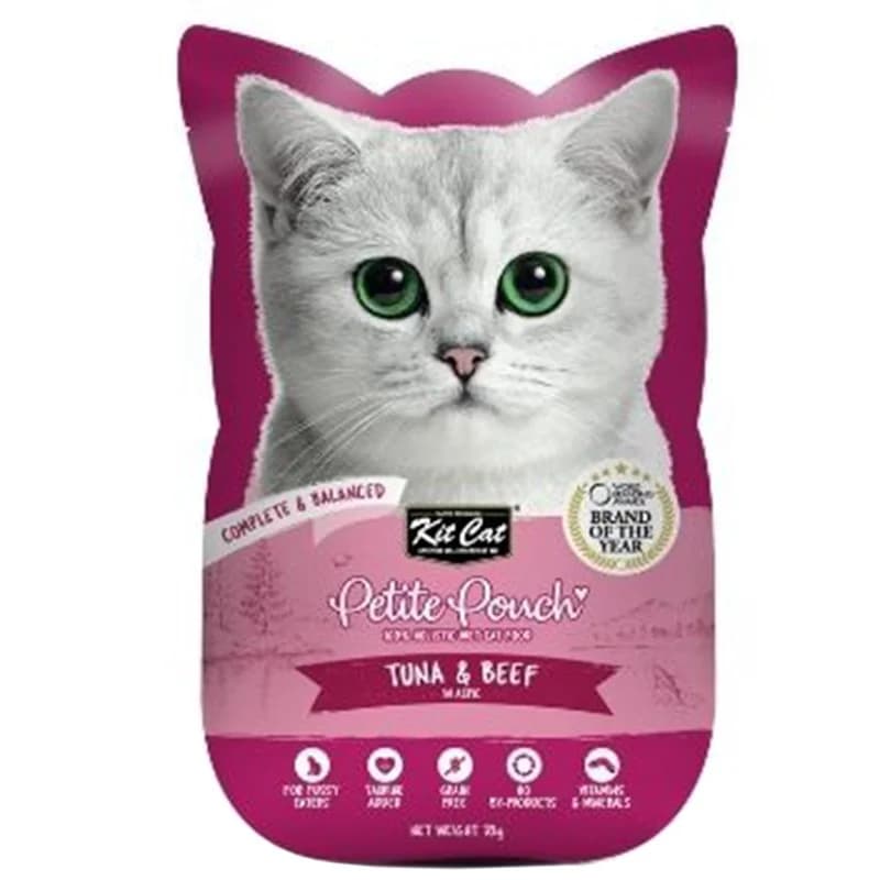kit cat Kit Cat Храна за Котки Petite Pouch Риба Тон и Телешко в Аспик 70 г, cheap.bg
