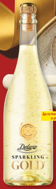 deluxe sparkling gold Deluxe Sparkling Gold Пенлива напитка на винена основа със златни частици, Lidl