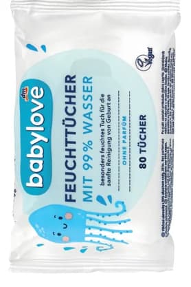 babylove Влажни кърпи, 99% вода, 80 бр., dm