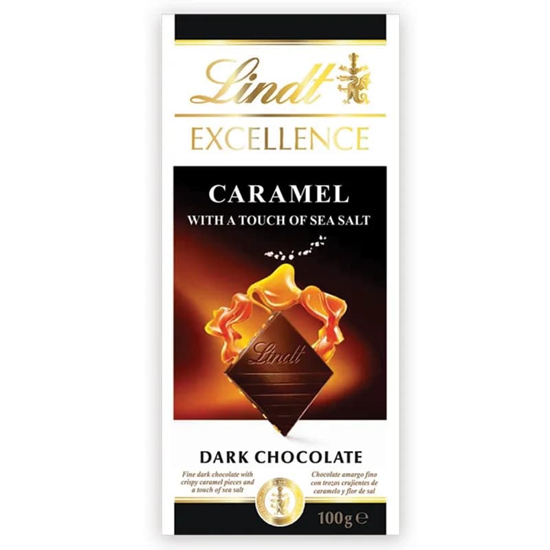 lind Линд Черен Шоколад Lindt Excellence с Карамел и Морска сол 100 г, cheap.bg