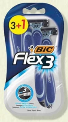 BIC Самобръсначка Flex3 Опаковка 3+1 бр., Дар