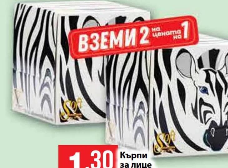 Sanitex Кърпи за лице двуслоести 2 оп. x 100 бр. в оп., Fantastico