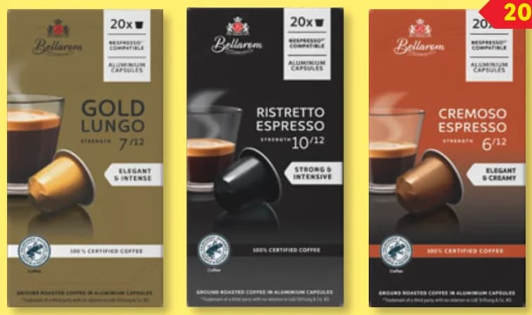 bellarom BELLAROM Кафе капсули Ристрето Еспресо, Кремосо Еспресо или Голд Лунго, Lidl