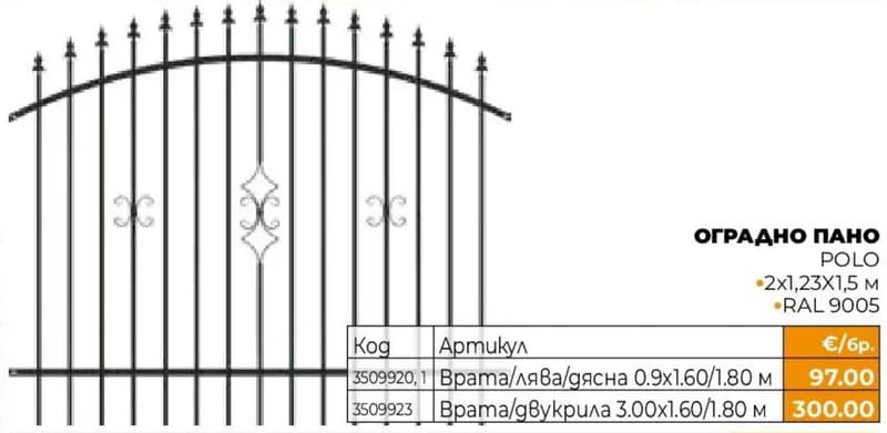 Врата POLO двукрила, Практис