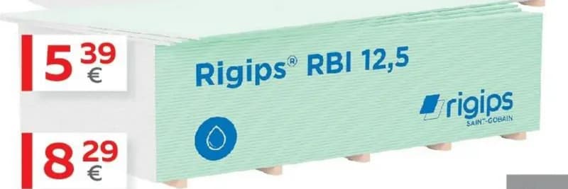 rigips Rigips Гипсокартонена плоскост влагоустойчива H13 12.5x1200x2000мм, Masterhaus