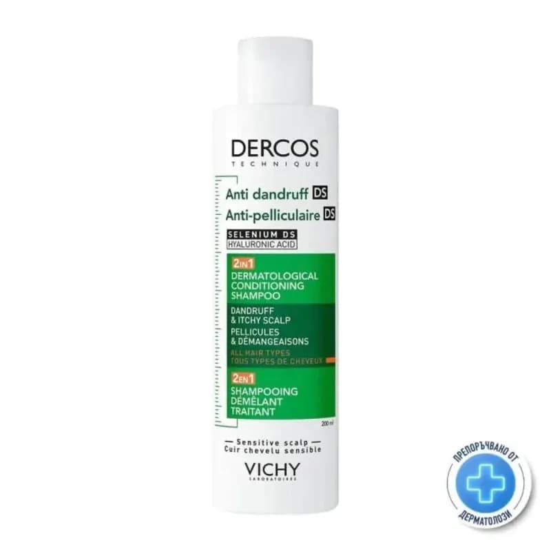 vichy VICHY Dercos 2в1 Шампоан + Балсам Против Пърхот 200 Мл 902380 1 бр, cheap.bg