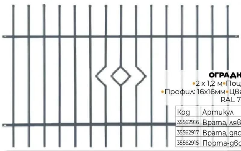 Врата Пирин лява, 0.9 x 1.5 м, Практис