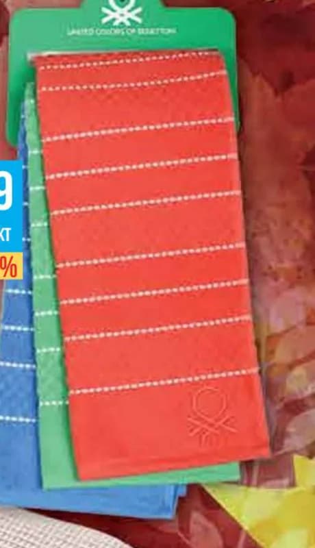 BENETTON Комплект кухненски кърпи Rainbow 3 бр., Fantastico