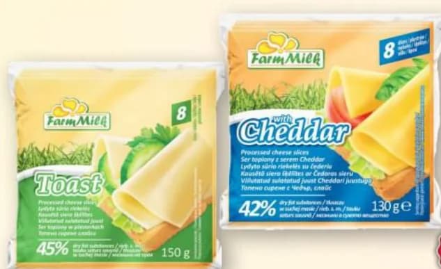 farm milk FARM MILK Топено сирене тост, чедър, слайс, T MARKET