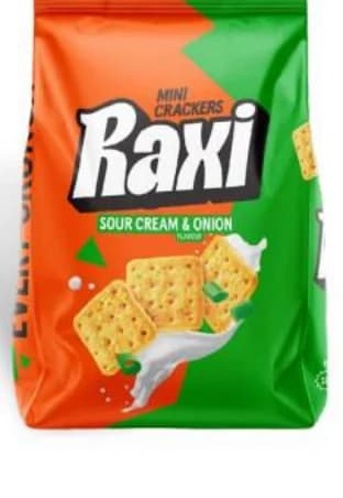 RAXI Крекери Мини със сол, с лук, T MARKET