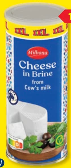milbona MILBONA Саламурено сирене XXL, cheap.bg
