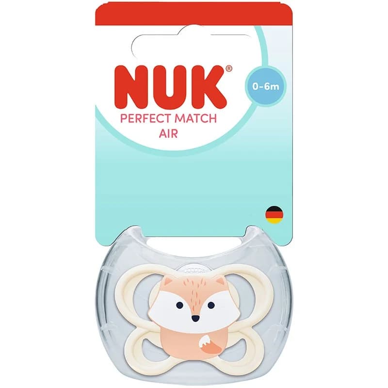 nuk Нук Биберон Залъкалка Perfect Match 0-6м Air Лисица 1 бр., cheap.bg