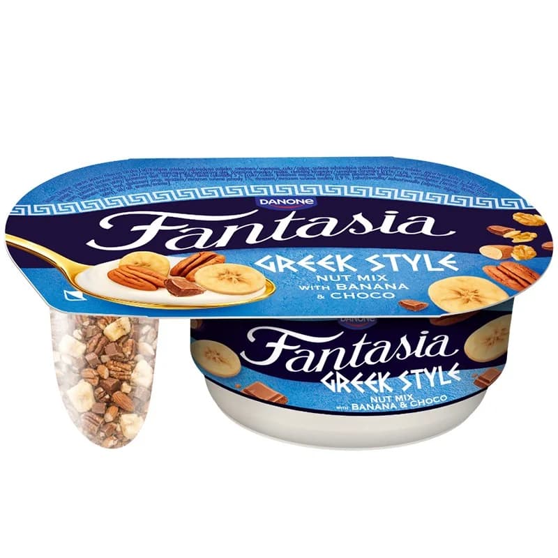 danone Danone Десерт Fantasia Гръцки Стил с Ядки, Банан и Шоколад 100 г, eBag