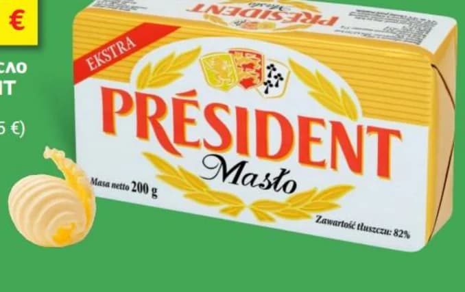 president PRESIDENT Краве масло 82%, T MARKET