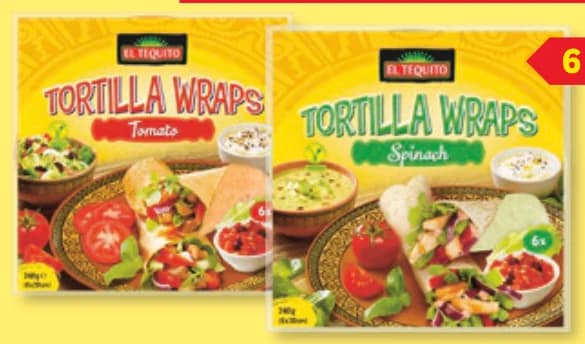 el tequito EL TEQUITO Тортила питки С домати, с чесън или със спанак, Lidl