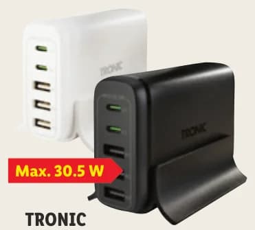 TRONIC USB зарядна станция 2x USB-C, 3x USB-A