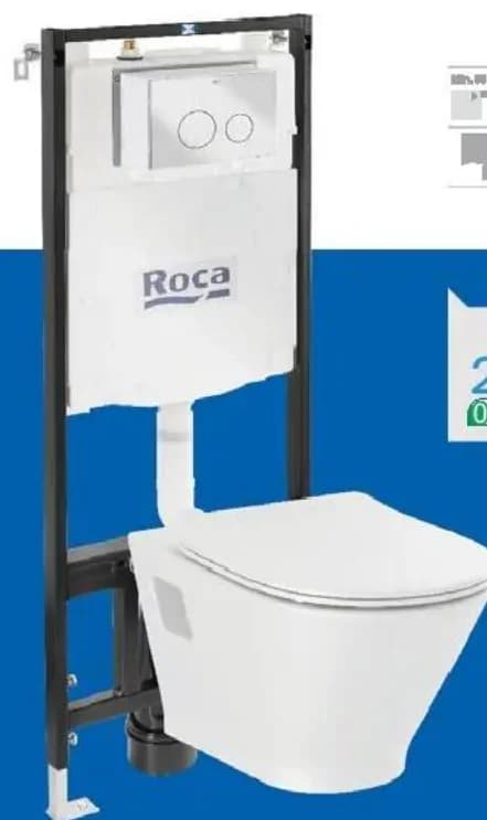 roca Roca ACTIVE WC ONE Структура за вграждане (4'5/3) + Бутон AC2 CHROME + Окачена тоалетна чиния The Gap round + Седалка и капак с забавено падане SUPRALIT, Практикер