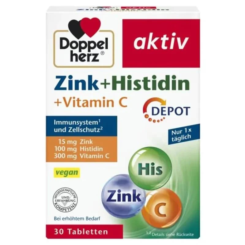 doppelherz DOPPELHERZ Цинк + Хистидин И Витамин С Таблетки За Имунитет Х30 1 бр, cheap.bg