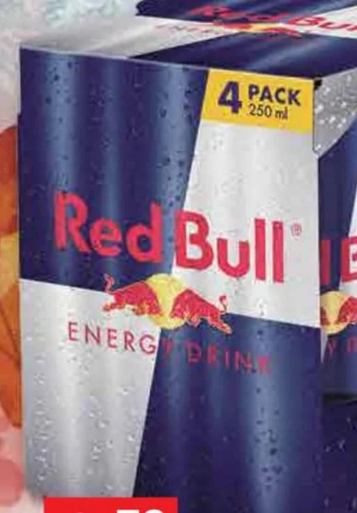 RED BULL Енергийна напитка 4 бр. x 250 мл в оп., Fantastico