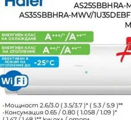 haier Haier Инверторен климатик AS35SBBHRA-MWV/1U35DEBFRA-SH*, Практикер