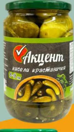 Акцент Кисели краставички 6-9 см, Бурлекс