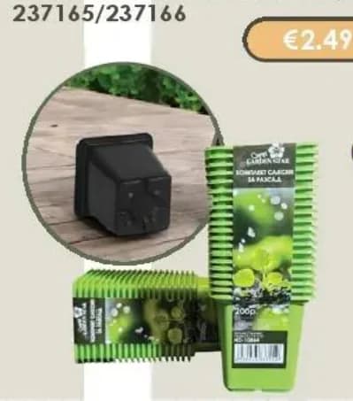 Комплект саксии за разсад 20бр. зелен/черен, Практикер