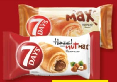 7 days max 7 DAYS MAX Кроасан с пълнеж с вкус на какао или на крем брюле, Kaufland