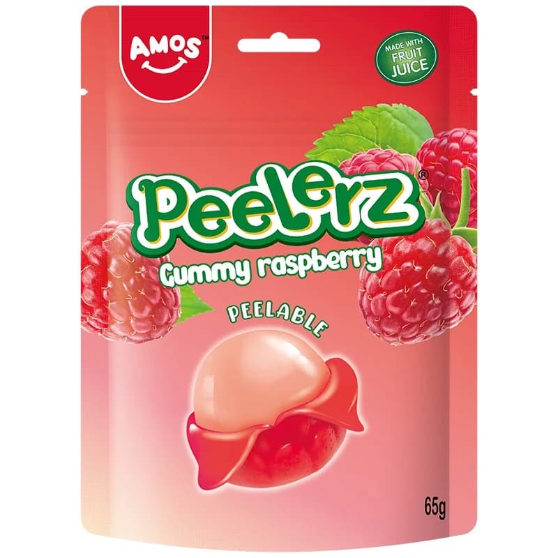 amos Амос Желирани Бонбони Peelerz Gummy Малина 65 г, cheap.bg