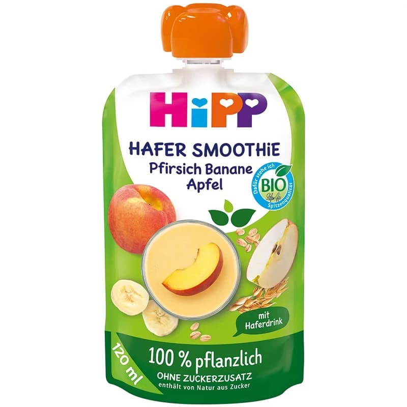 hip Хип Био Смути Hipp Пауч Праскова, Ябълка и Банан с Овес 120 мл, cheap.bg