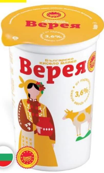 vereya Верея Кисело мляко ЗНП 3.6%, T MARKET