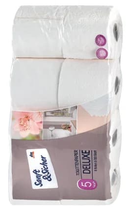 sanft sicher Sanft & Sicher Тоалетна хартия Deluxe, 5-пластова, dm
