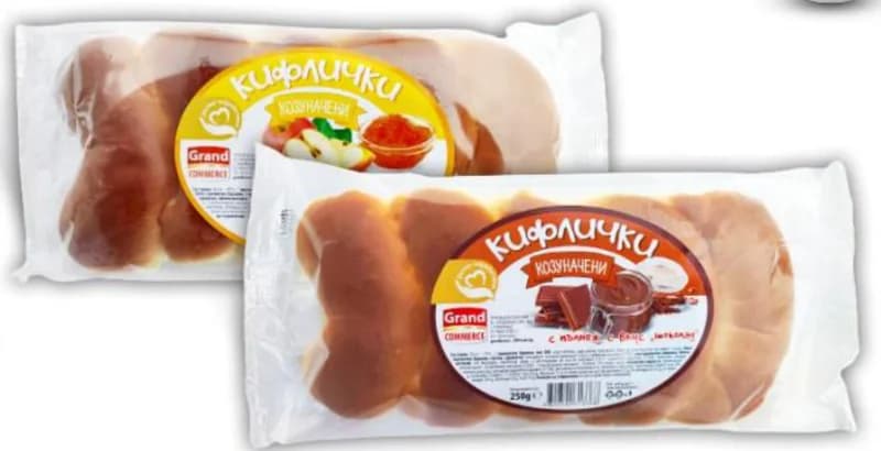 GRAND COMMERCE Кифлички с пълнеж ванилия, какао, ябълков мармалад