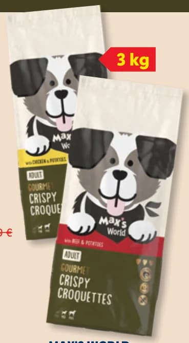 MAX'S WORLD Крокети за кучета с говеждо или с пилешко месо, Lidl