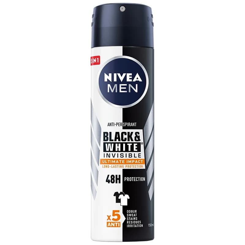 Нивеа Део Спрей Men Invisible on Black & White Ultimate Impact 150 мл, eBag