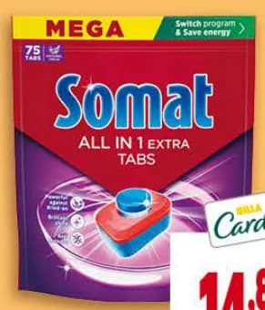 somat SOMAT Таблетки за съдомиялна All in 1, Billa