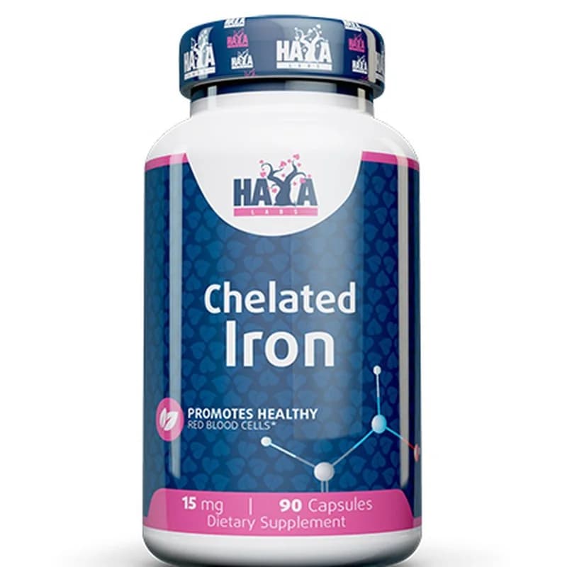 haya labs HAYA LABS Chelated Iron (хелатирано Желязо) 15мг Х 90, 1 бр, cheap.bg