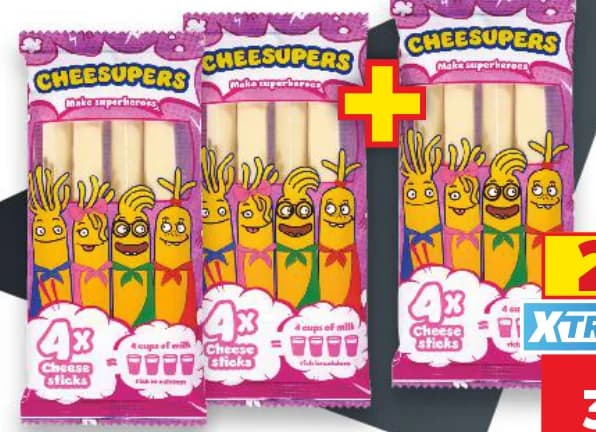 cheesupers CHEESUPERS Сирене на пръчици 3 х (4 х 20 г), cheap.bg