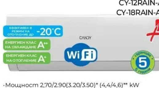 Candy Инверторен климатик CY-12RAIN-A/CY-12RAOUT-A