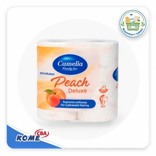 тоалетна хартия Camelia deluxe peach 3пл 4бр, CBA