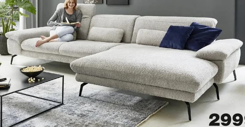 modulmaster modulmaster Стилна ъглова гарнитура, дамаска Kama Silver, метални крака в черно, COMO